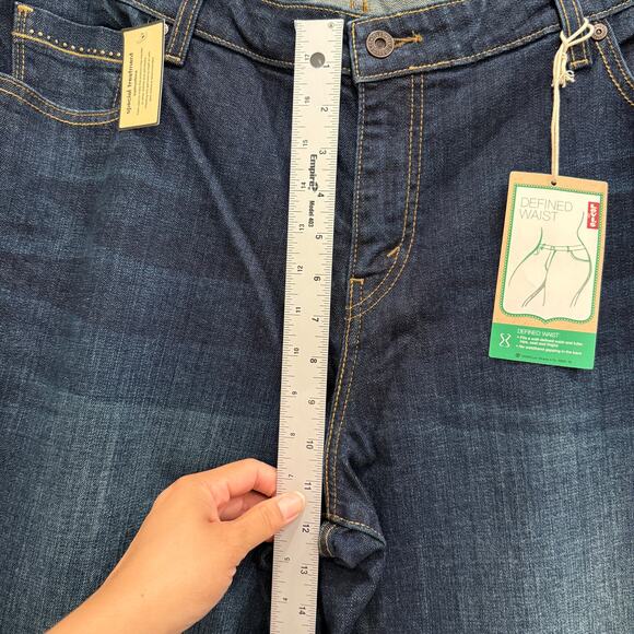 NWT Levi’s Women’s 20W 580 Defined Waist Boot Cut Jeans Dark Wash Plus Western - Picture 6 of 9